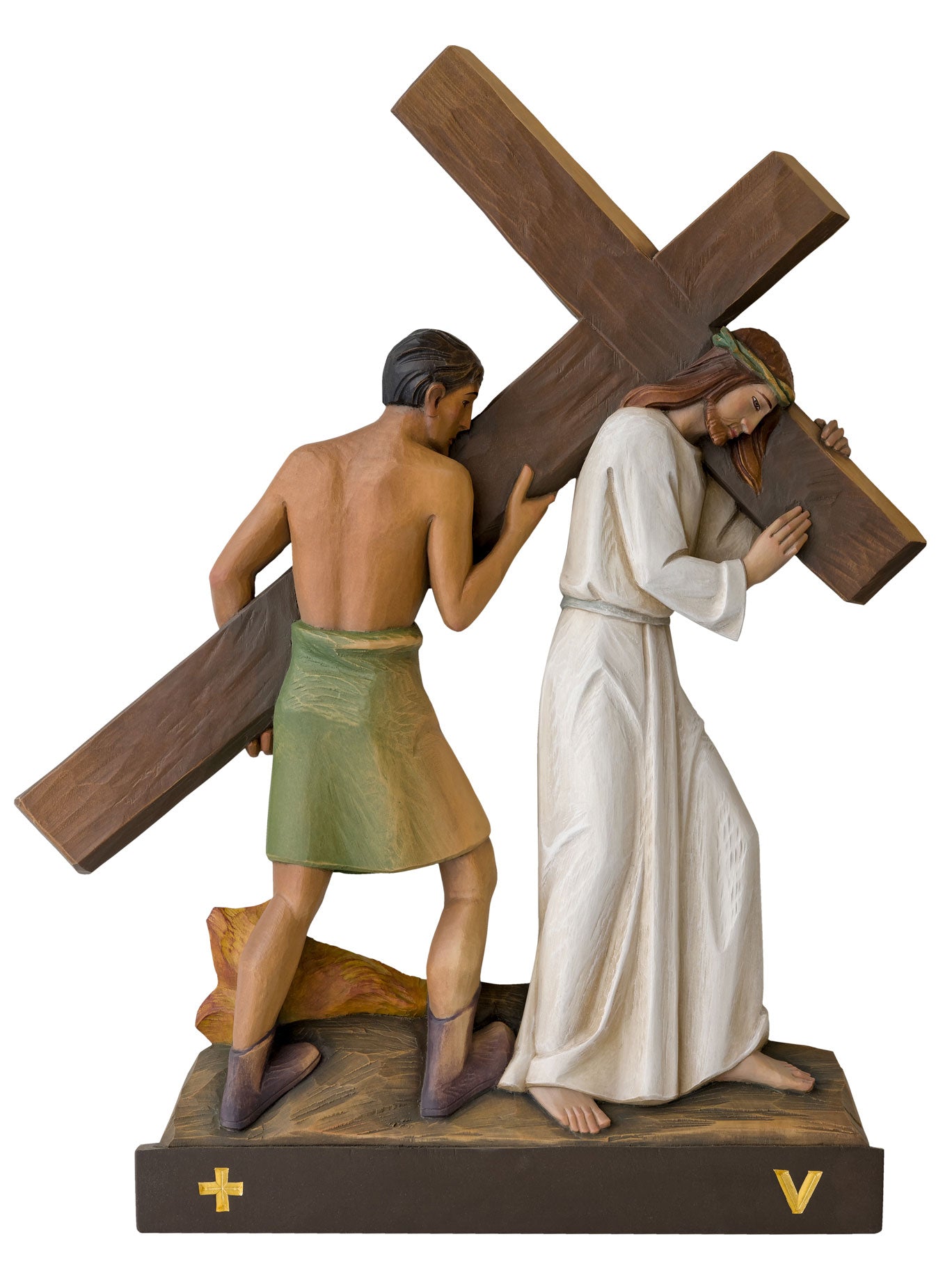 あんこ　十字架（ゴシッククロス）レリーフ彫刻＆ウッドトレイ３点セット Stations of the Cross | Wood Carved | 24