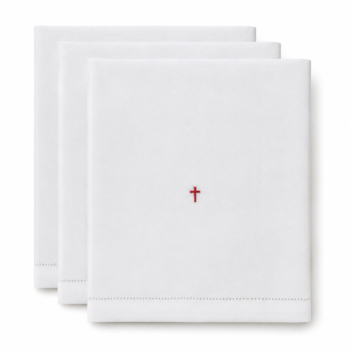 X-Large Corporal | 24" x 24" | 100% Pure Linen, hemstitched | pack of 3