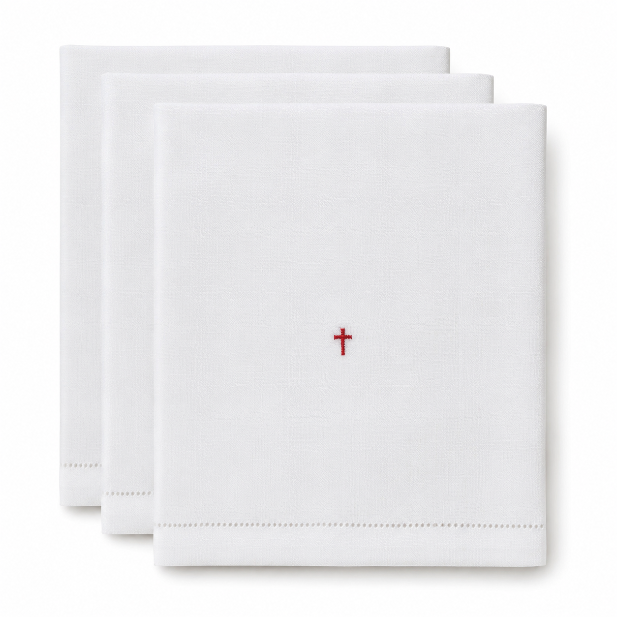 X-Large Corporal | 24" x 24" | 100% Pure Linen, hemstitched | pack of 3