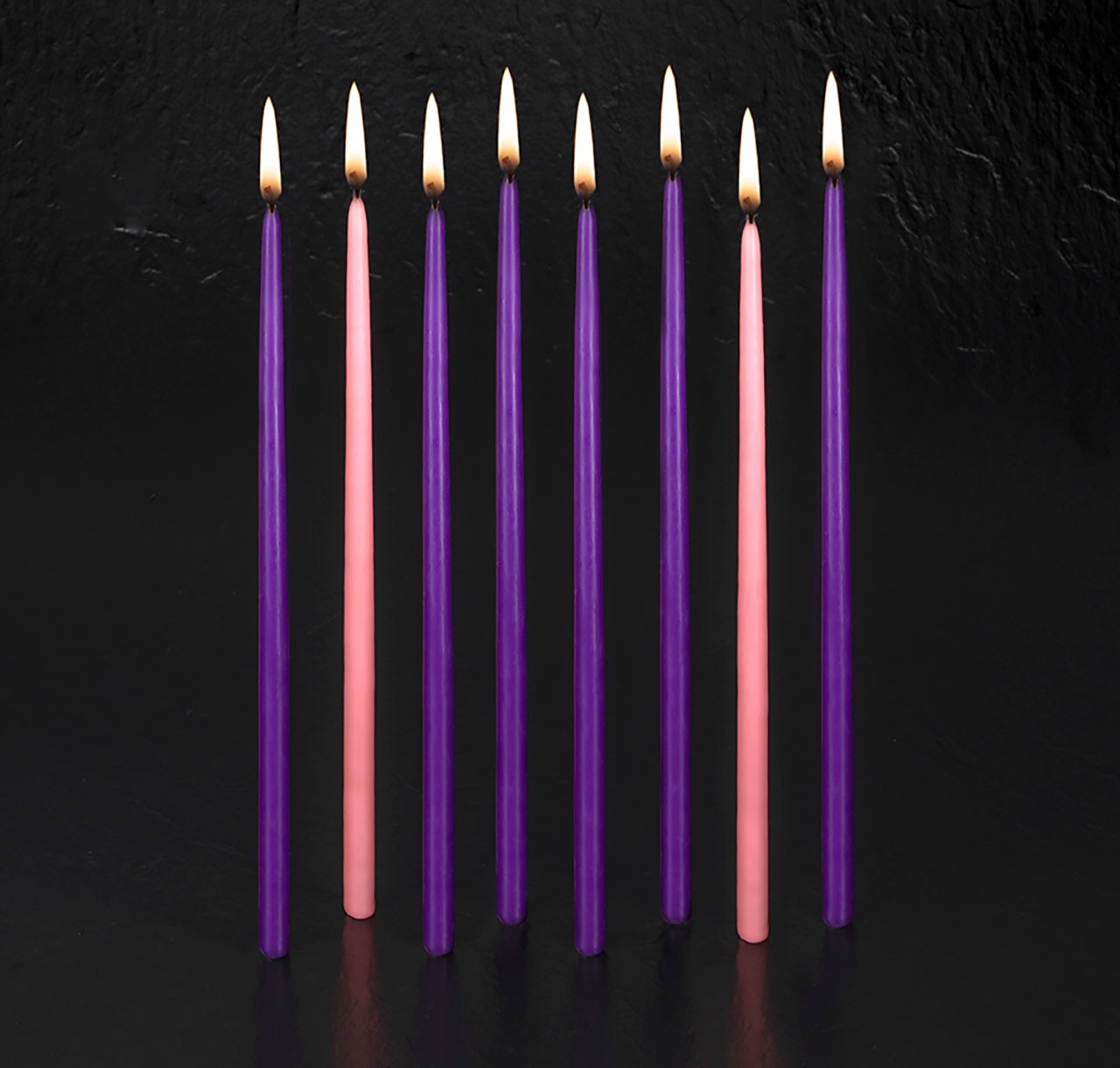 Emkay Tiny Taper Advent Candles | 6 Purple 2 Rose