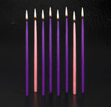 Emkay Tiny Taper Advent Candles | 6 Purple 2 Rose
