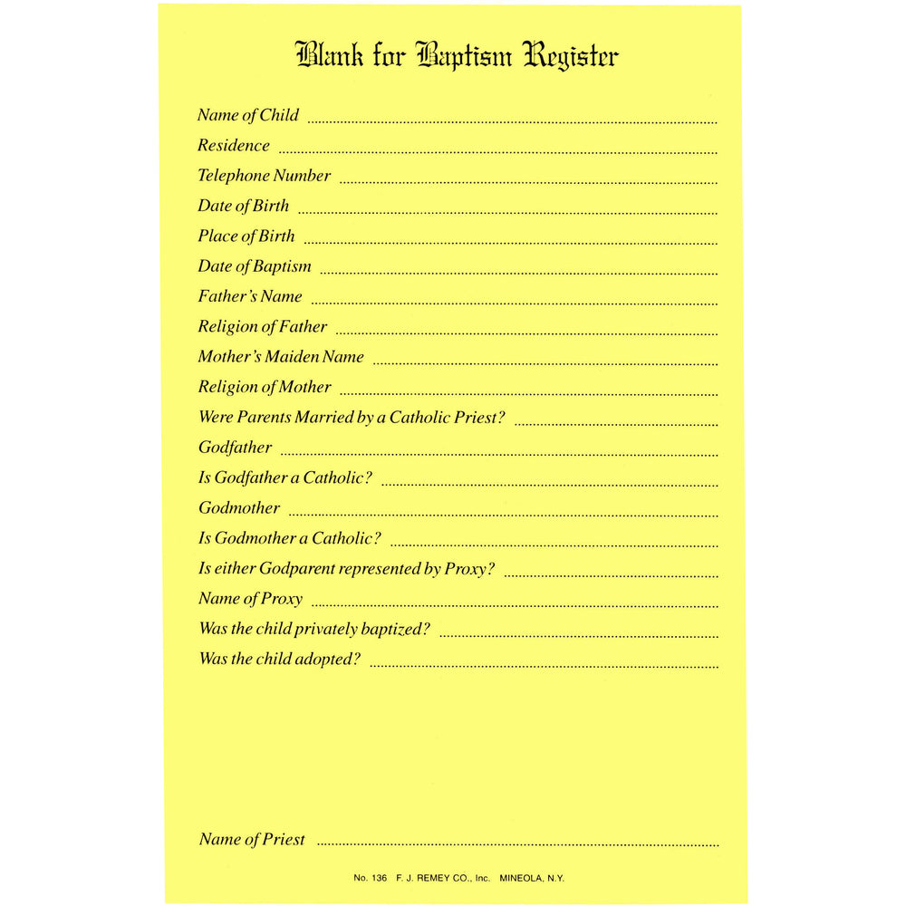 Church Record Books | Registers