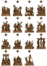 Set of 14 Stations of the Cross - Bronze Fiberglass