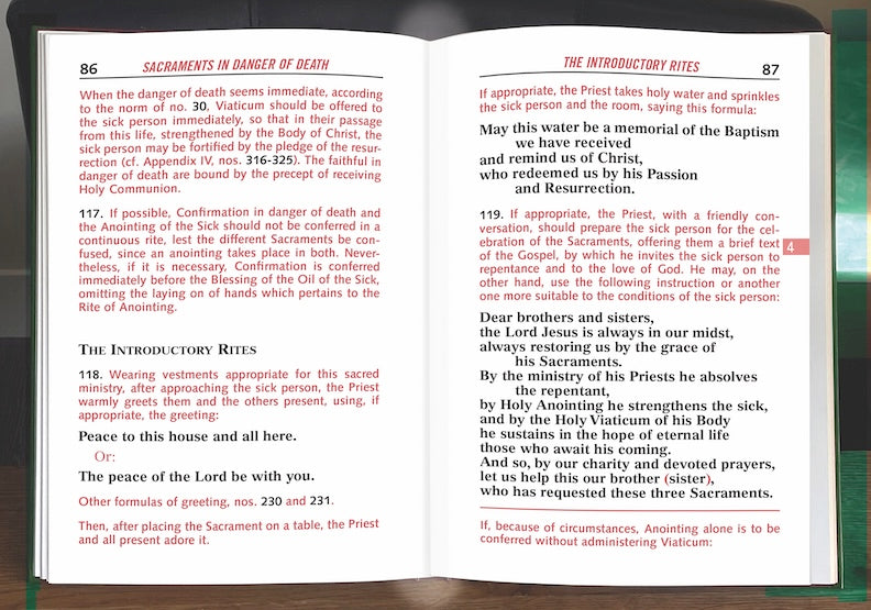 Pocket Edition of Order of the Anointing of the Sick and Their Pastoral Care