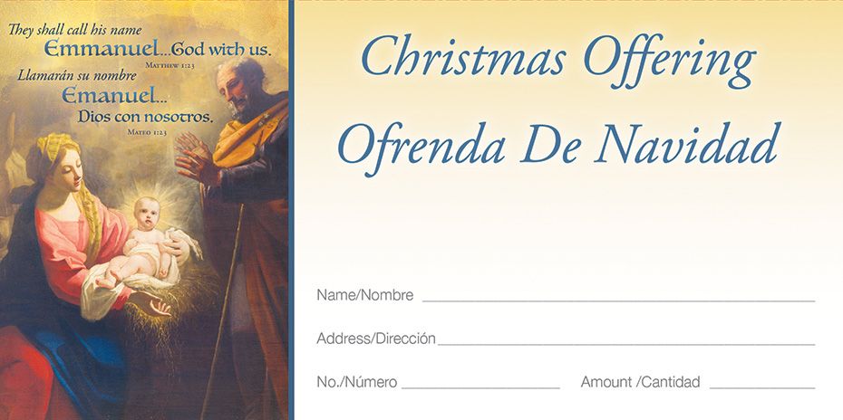 Christmas Bilingual Offering Envelope