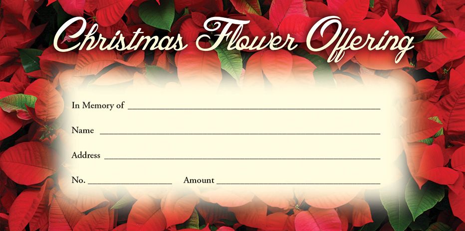 Christmas Flower Offering Envelope Per 100