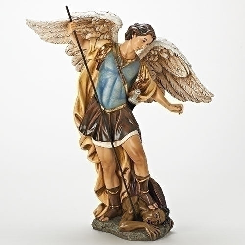 St Michael the Archangel Defeating Satan Statue - 18 inch