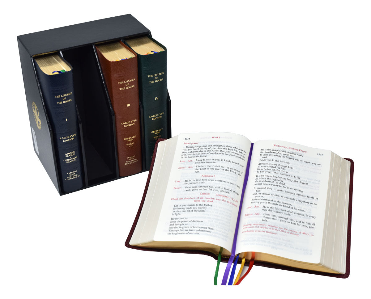 Large Type Leather Liturgy of the Hours: Set of 4