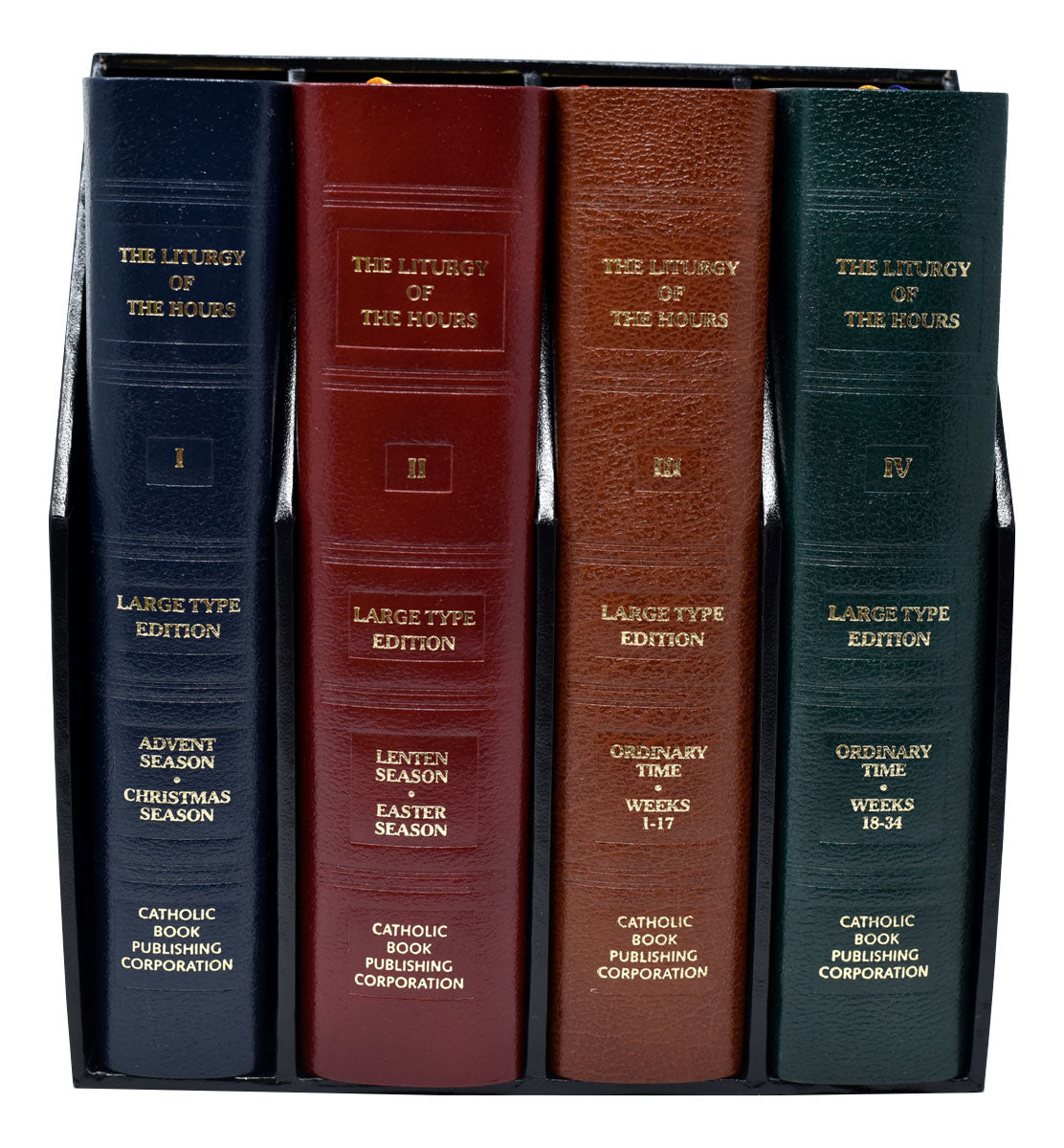 Large Type Leather Liturgy of the Hours: Set of 4