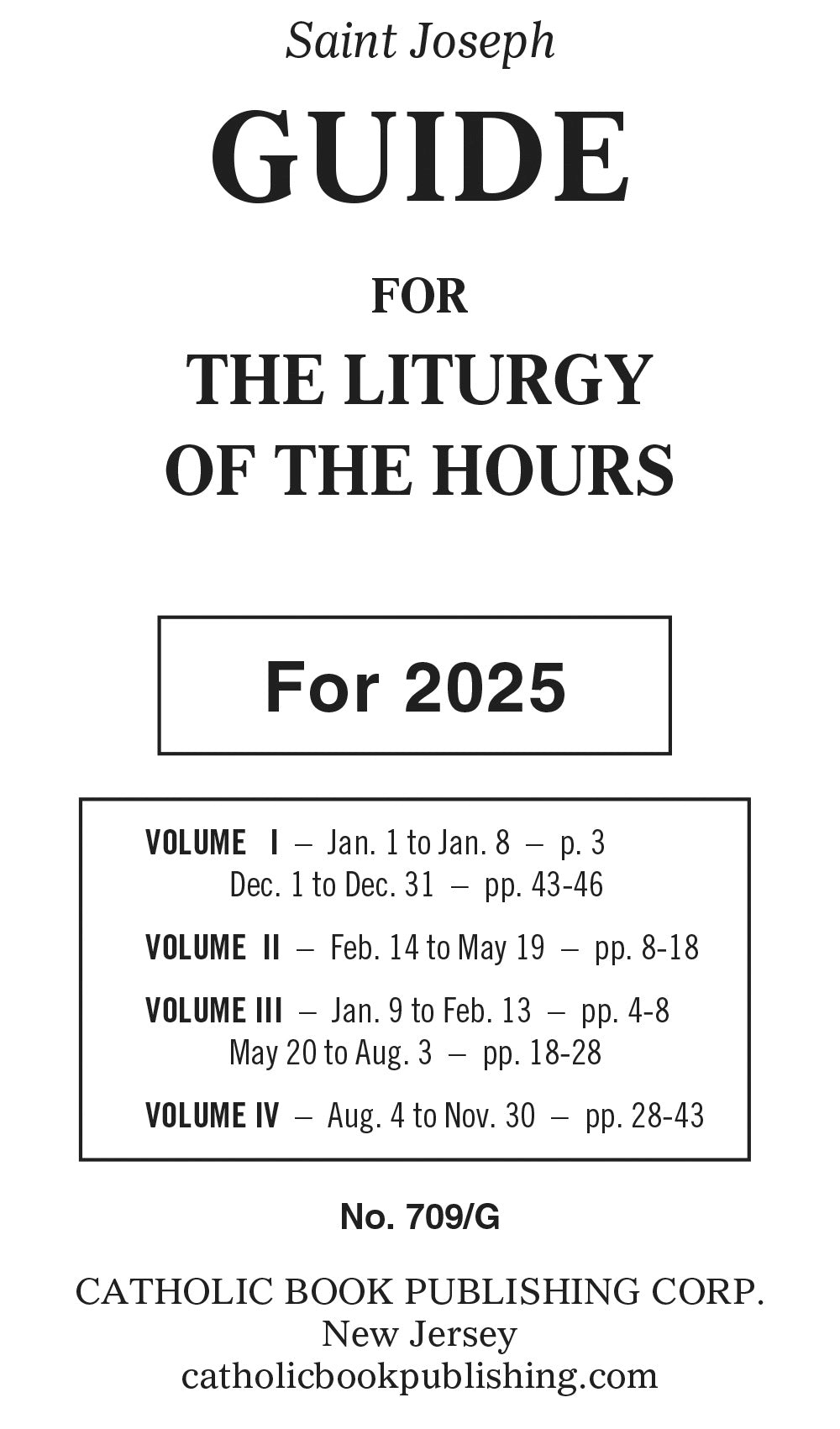 Liturgy Of The Hours Guide (Large Type)