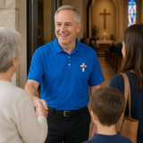 Short Sleeve Polo Shirt with Deacon Cross Embroidery