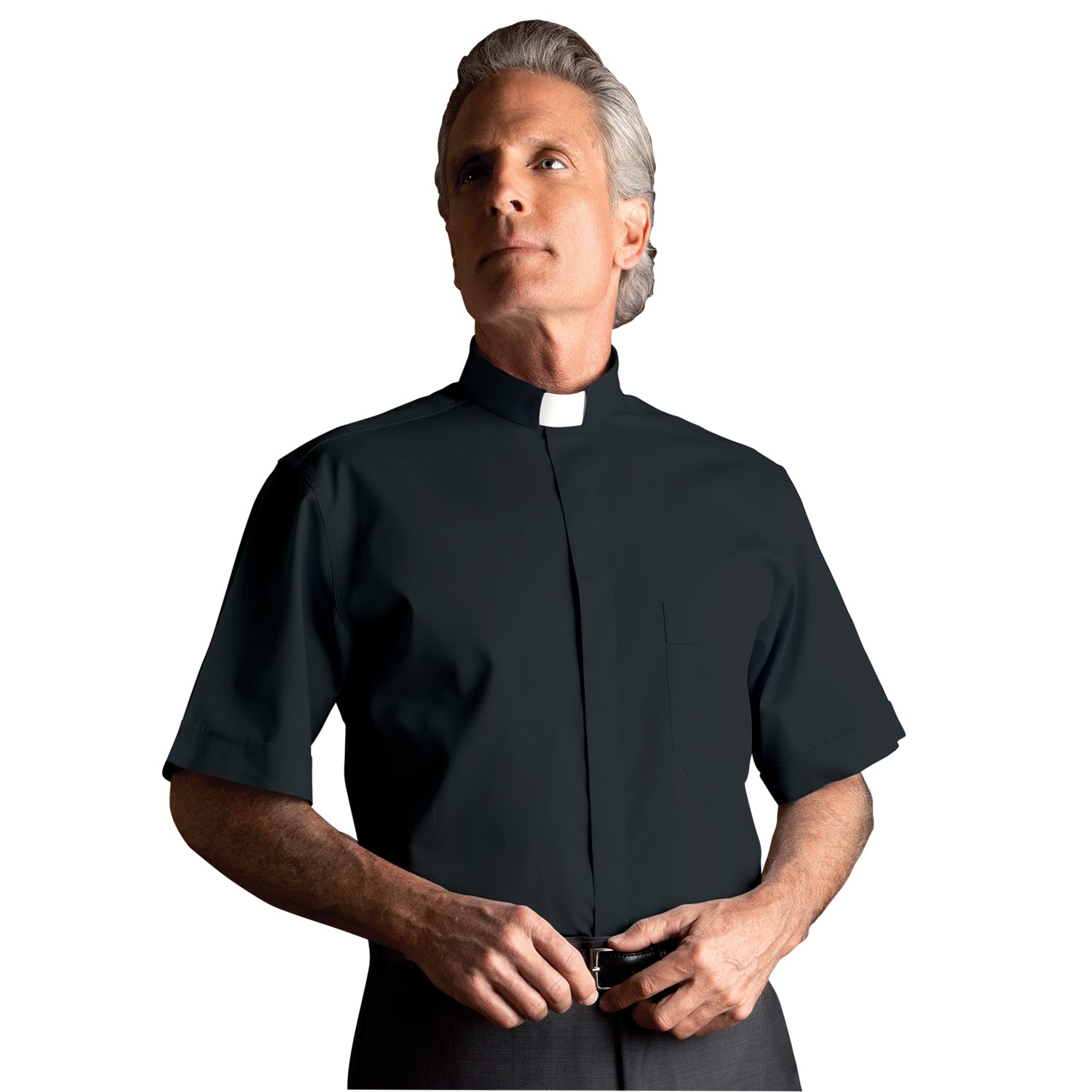 Men's Short Sleeve Tab Collar Clergy Shirt | 6 Colors | Desta Italian