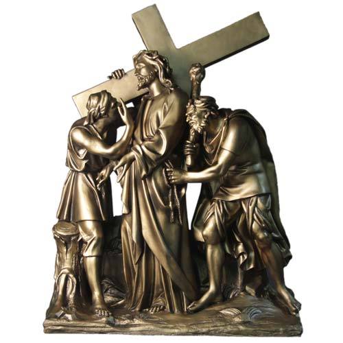 Freestanding Fiberglass Stations of the Cross | Bronze