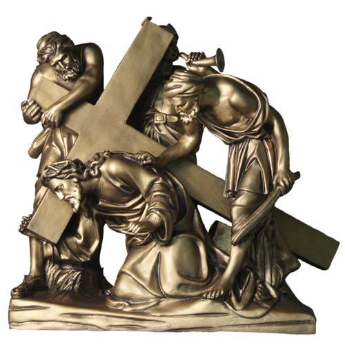 Freestanding Fiberglass Stations of the Cross | Bronze