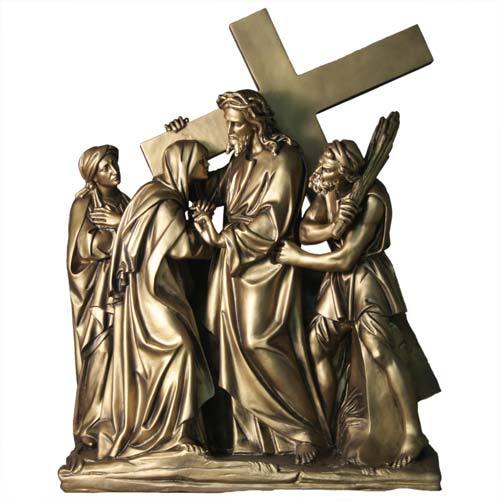 Freestanding Fiberglass Stations of the Cross | Bronze