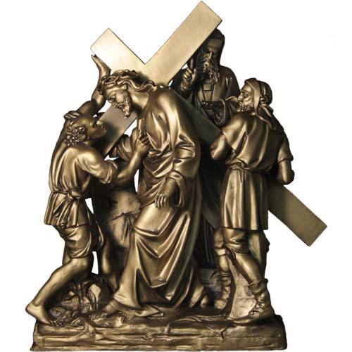 Freestanding Fiberglass Stations of the Cross | Bronze