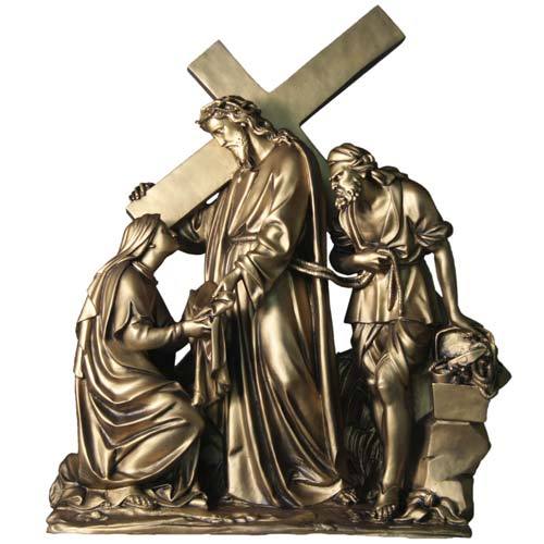 Freestanding Fiberglass Stations of the Cross | Bronze