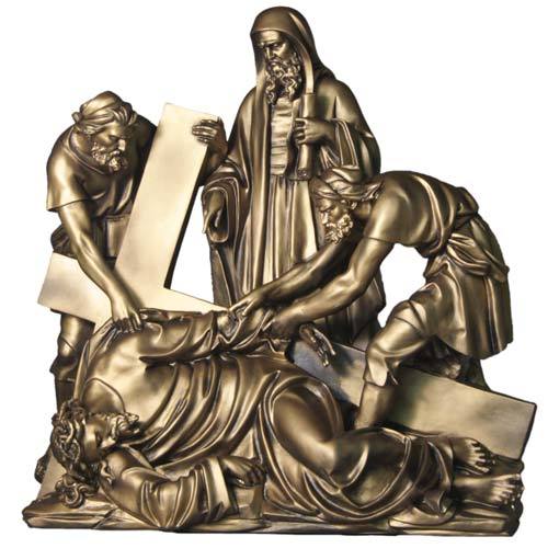 Freestanding Fiberglass Stations of the Cross | Bronze