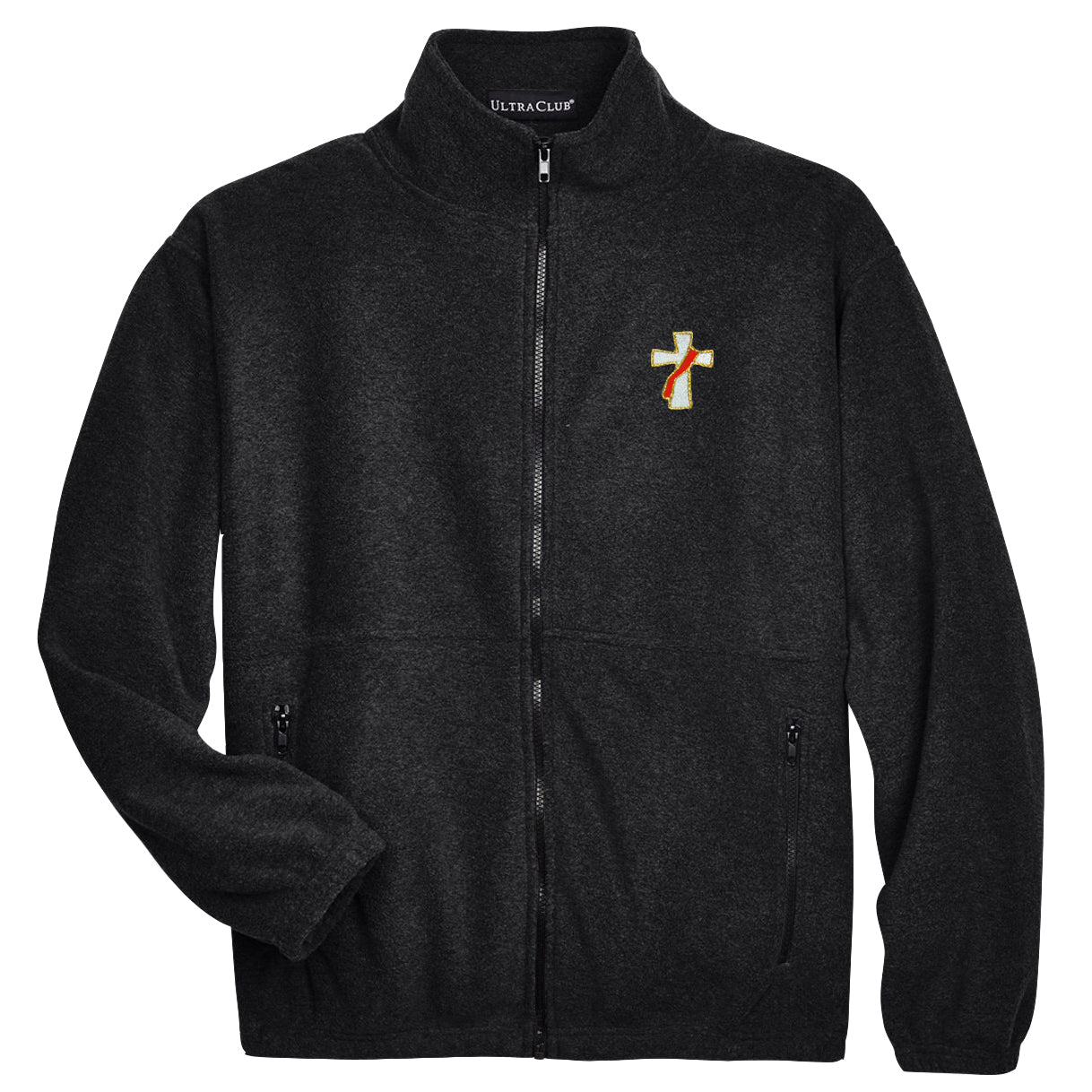Ice Berg Fleece Full Zip Jacket with Embroidered Deacon Cross