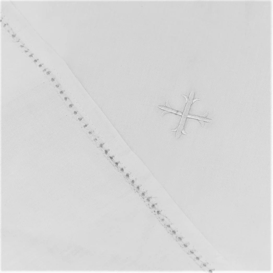 Cotton Mass Linens Embroidered with White Cross