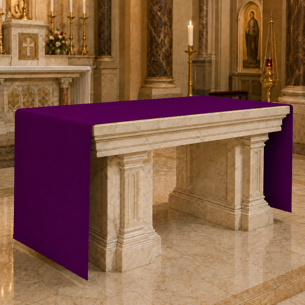 Purple Altar Cloth | Polyester Linen Weave