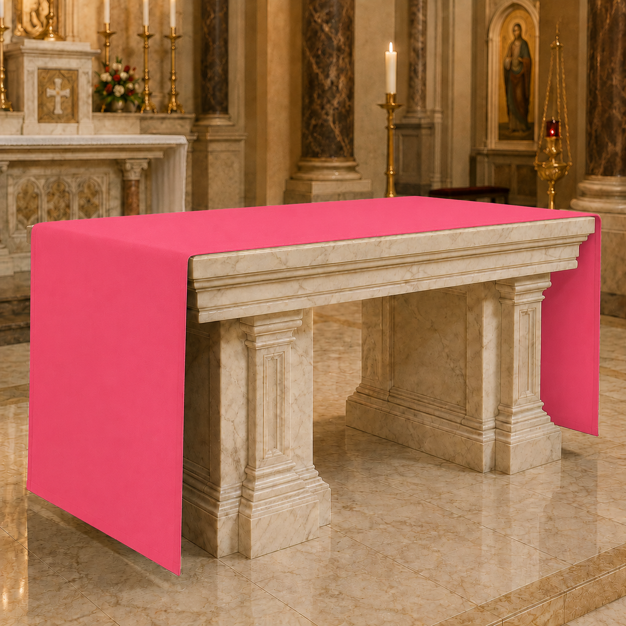 Rose Altar Cloth | Polyester Linen Weave