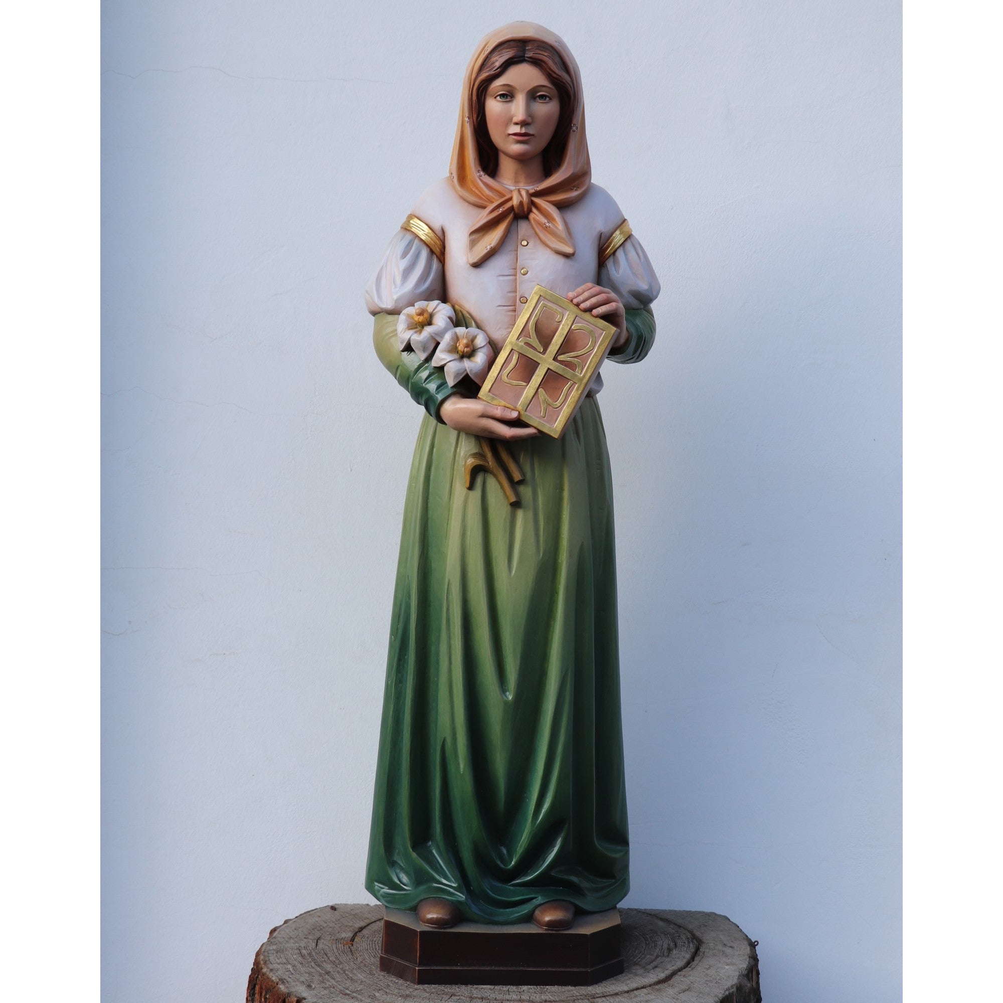 Wood Statue of Saint Dymphna