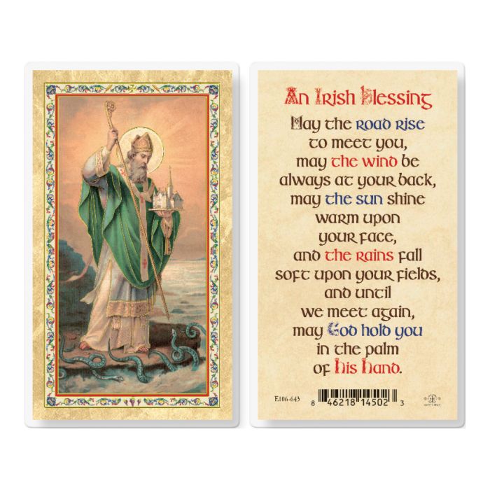 St. Patrick – An Irish Blessing Laminated Holy Card – Pack of 25