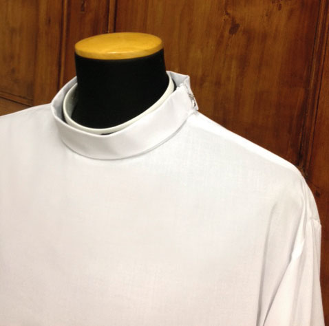 Pure White Alb with Shoulder Zipper | 100% Polyester