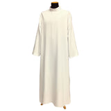Pure White Alb with Shoulder Zipper | 100% Polyester