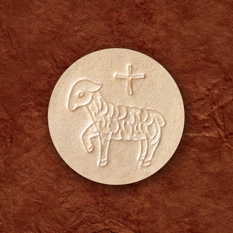 Altar Bread with Lamb Design | 1-3/8" Whole Wheat | Plastic Container of 750