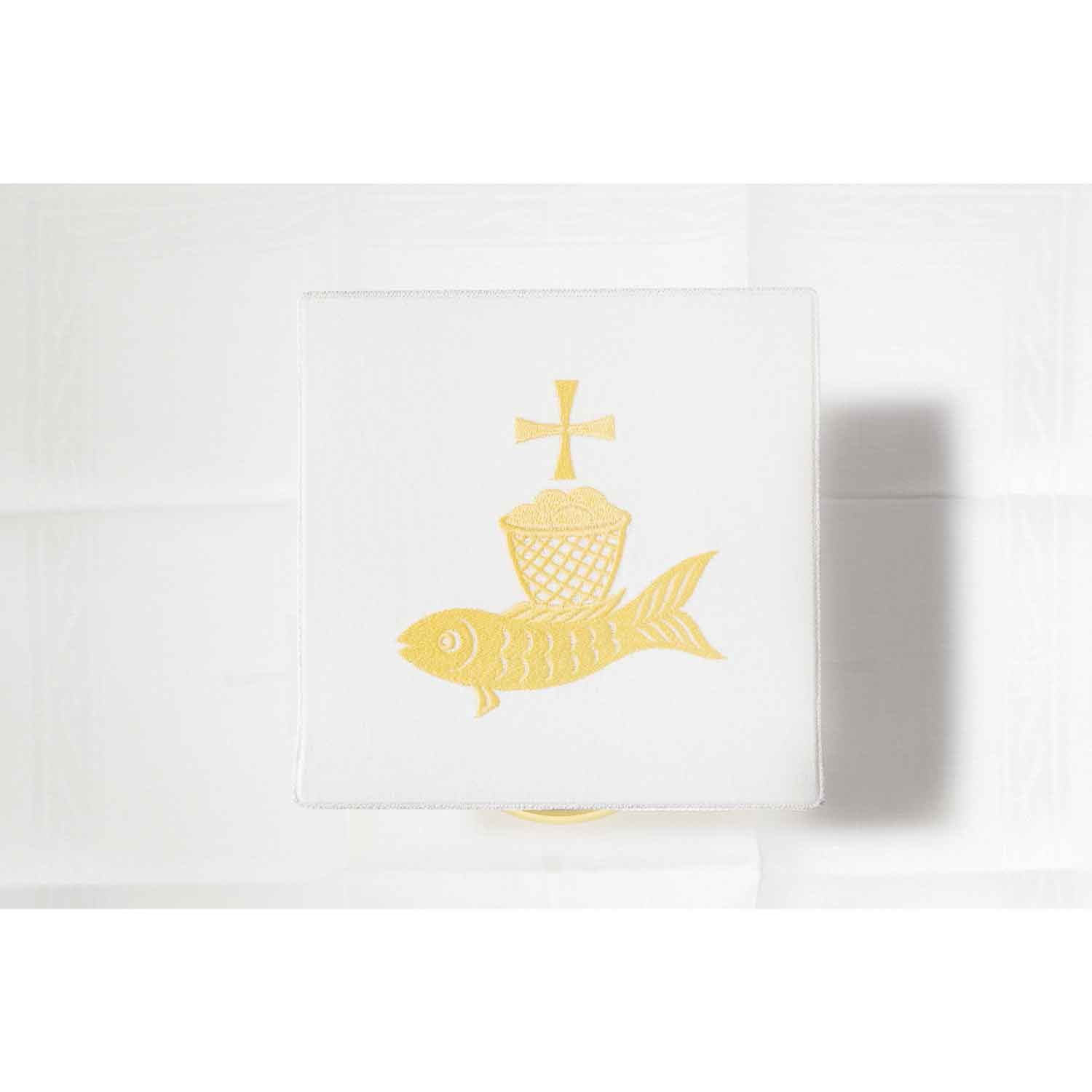 Altar Linen Set Embroidered with Fish and Bread Motif