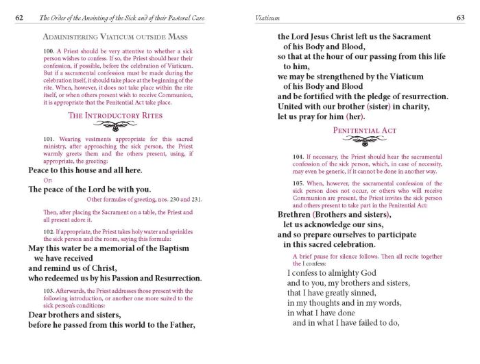 The Order of the Anointing of the Sick and of their Pastoral Care (Regular-Sized Edition)