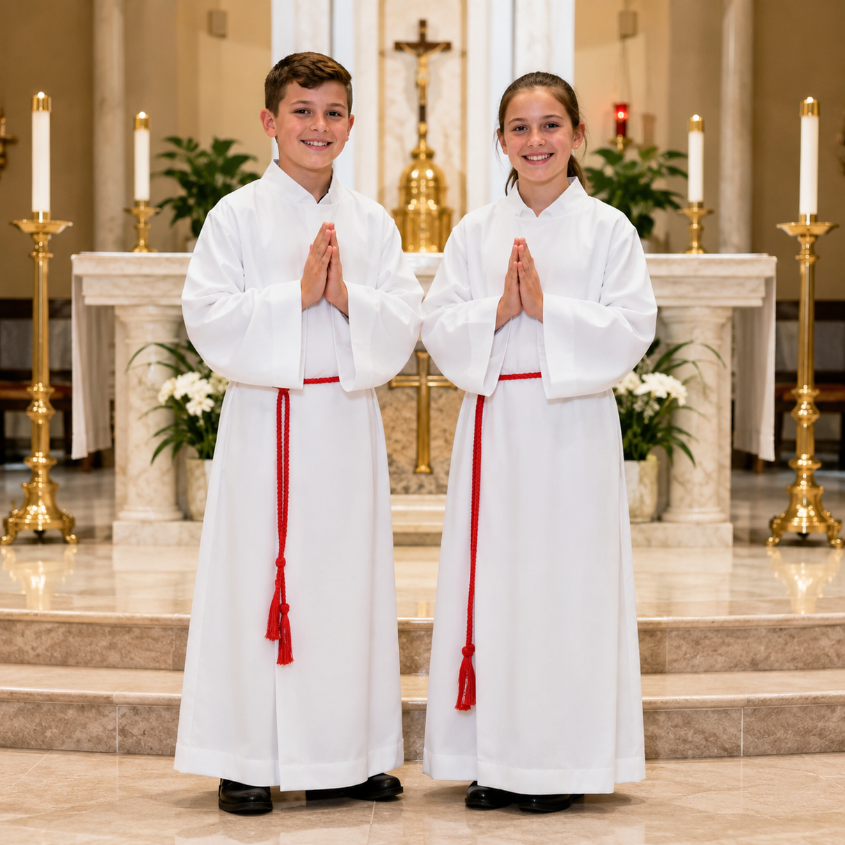 Altar Server Alb | Polyester Linen Weave | 557