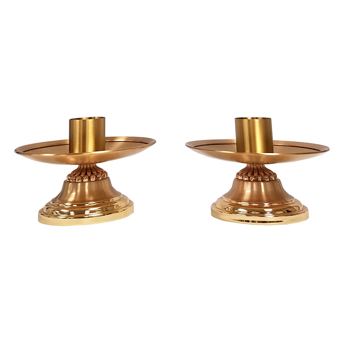 Brass Altar Candle Holder for 1-1/2" Wax or Oil candles - per pair