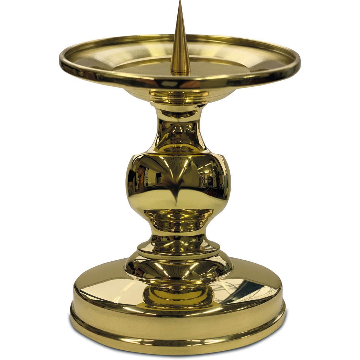 Short Brass Candle Holder - 6 inch