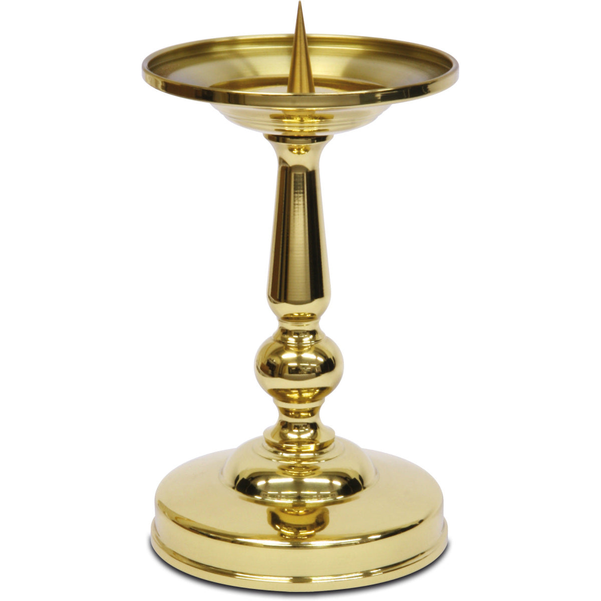 Short Brass Candle Holder - 8 inch