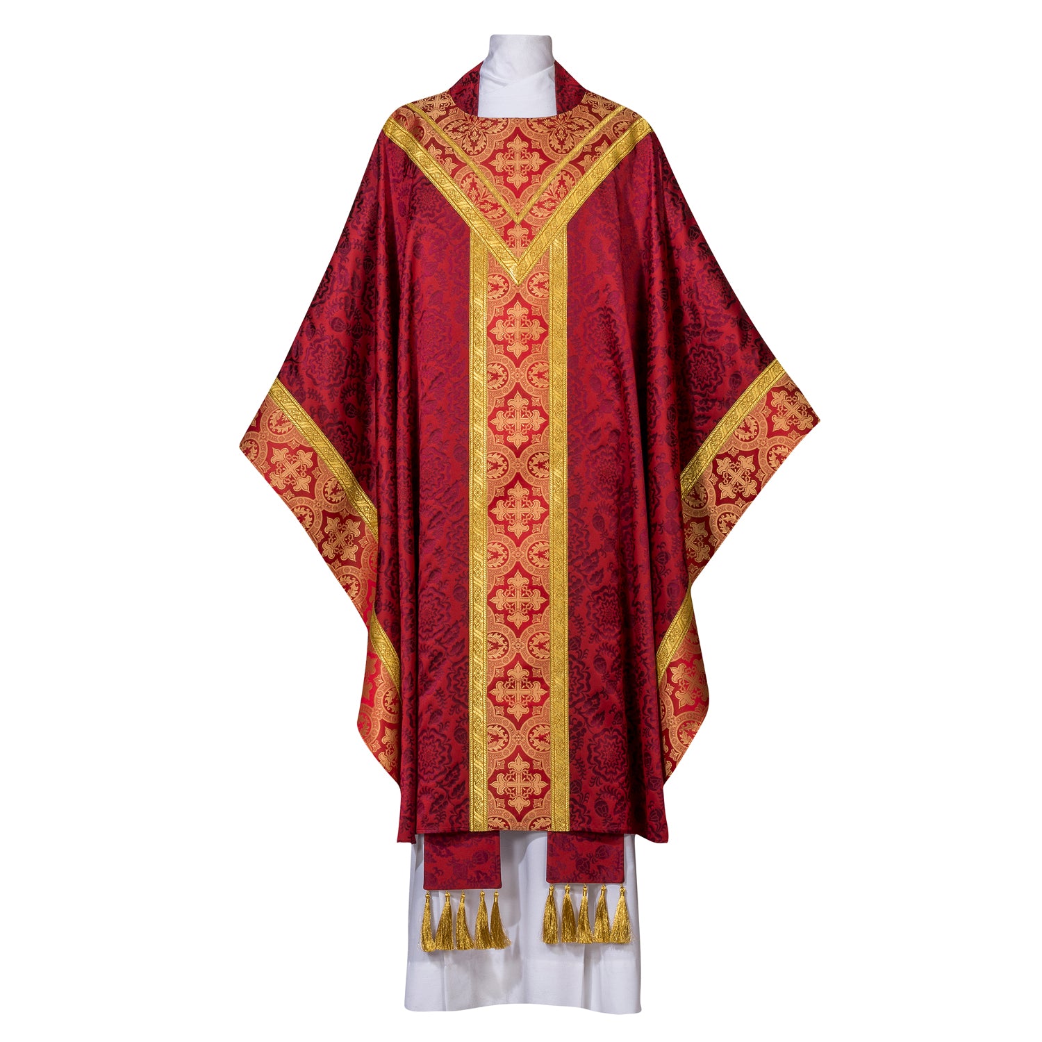 Lightweight Damask Chasuble with Saxony Brocade - Arte/Grosse