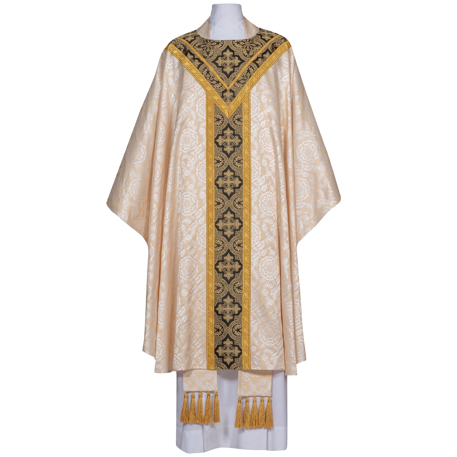 Lightweight Damask Chasuble with Saxony Brocade - Arte/Grosse