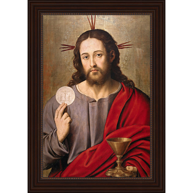 The Eucharistic Saviour Framed Art (14" x 21")