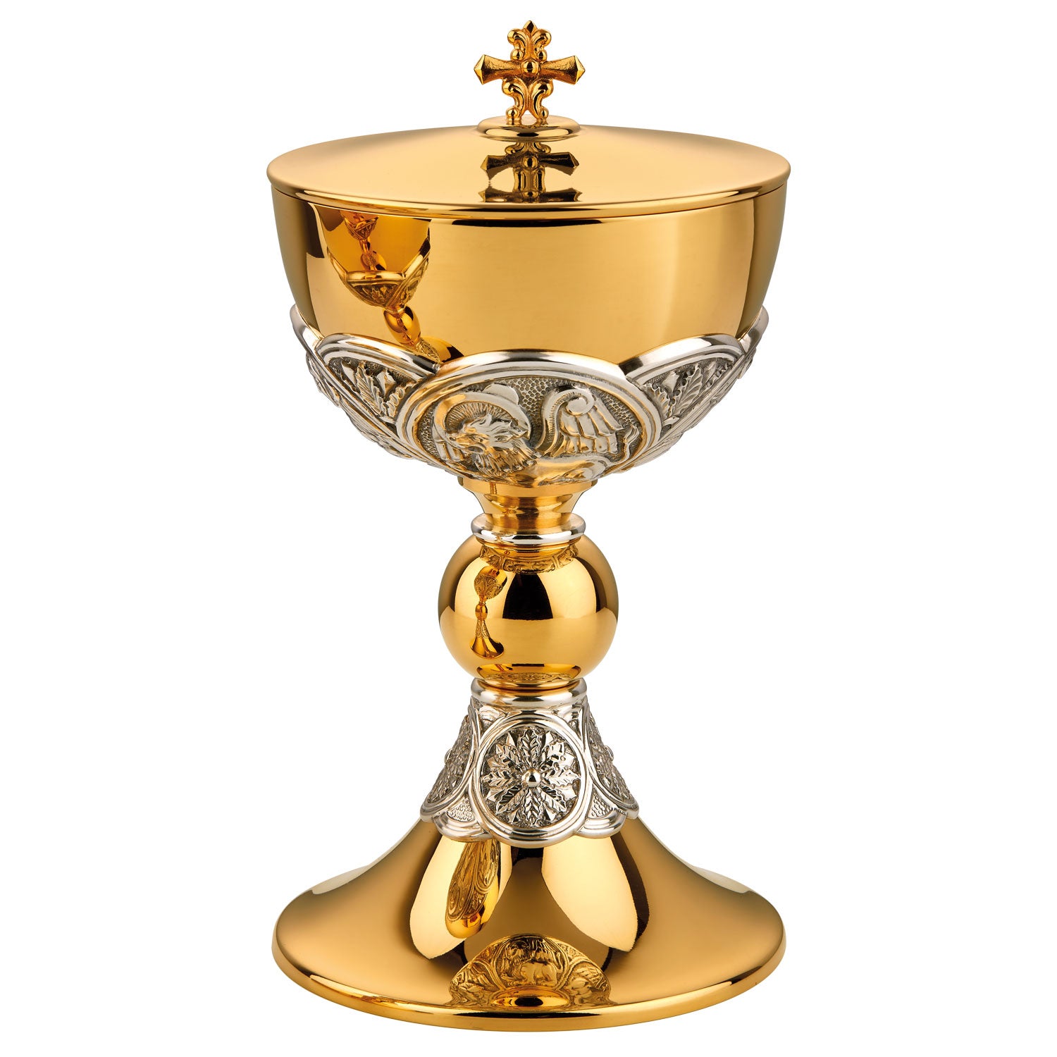 Two Tone Ciborium with Four Evangelists and Floral Motif
