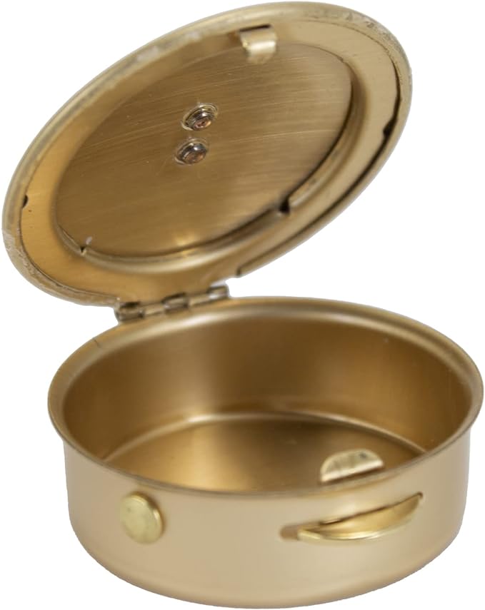 Pyx - Chalice & Wheat, polished brass