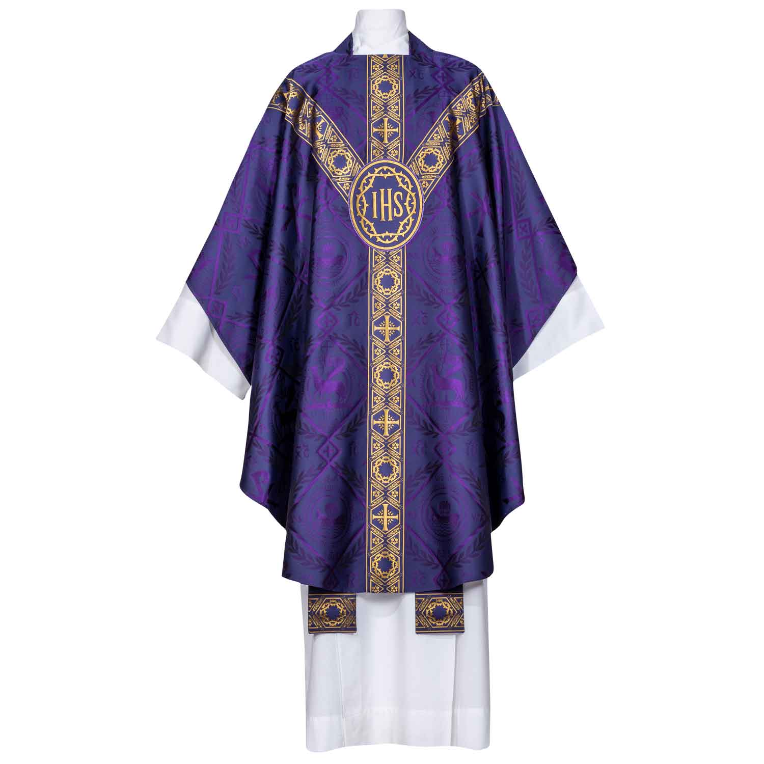 Crown of Thorns Chasuble With 'Y' Orphrey and IHS Monogram