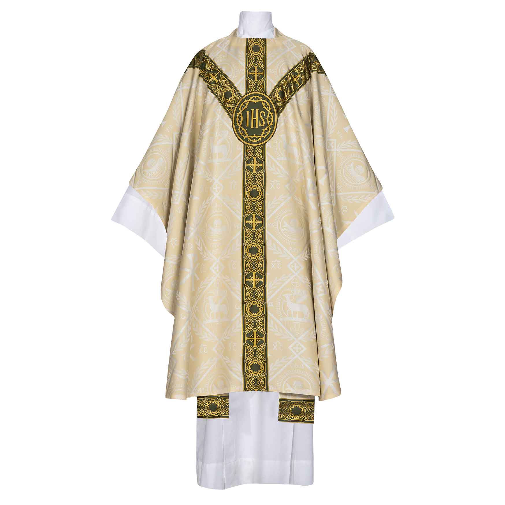 Crown of Thorns Chasuble With 'Y' Orphrey and IHS Monogram