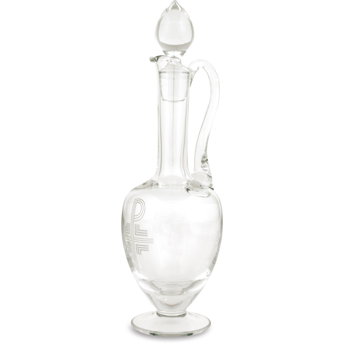 Crystal Glass Flagon with Engraved Chi Rho