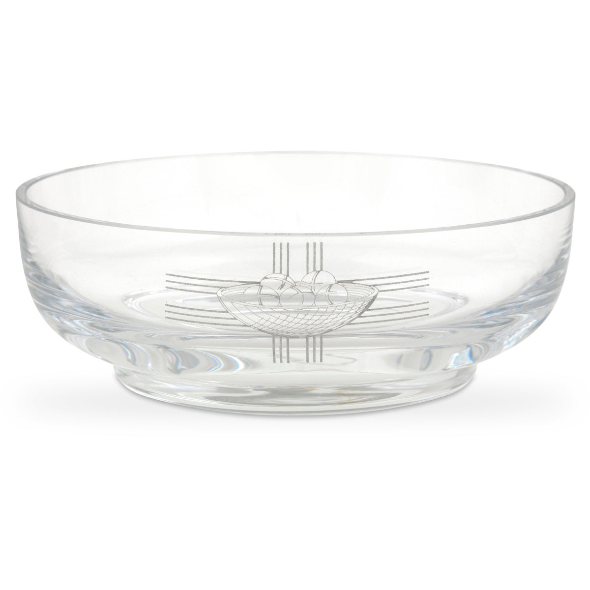 Crystal Glass Paten with Engraved Communion Motif