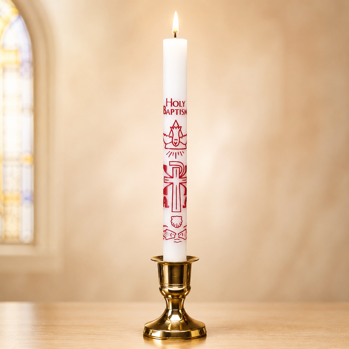 Dadant Molded Baptismal Candles, 3/4" x 8-1/2" – Individually Boxed, Case of 50