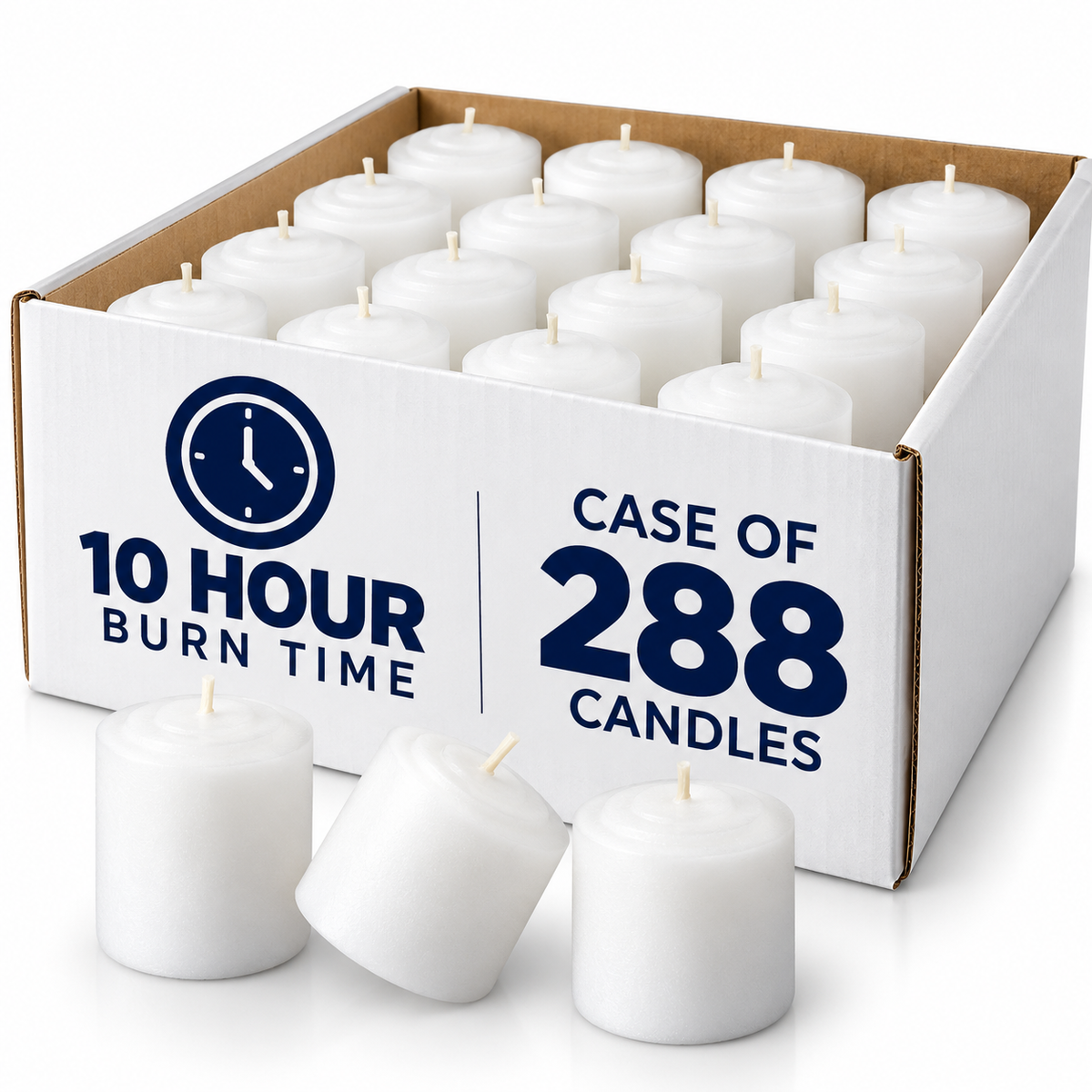 Dadant 10-Hour White Votive Candles – Straight-Side – Case of 288