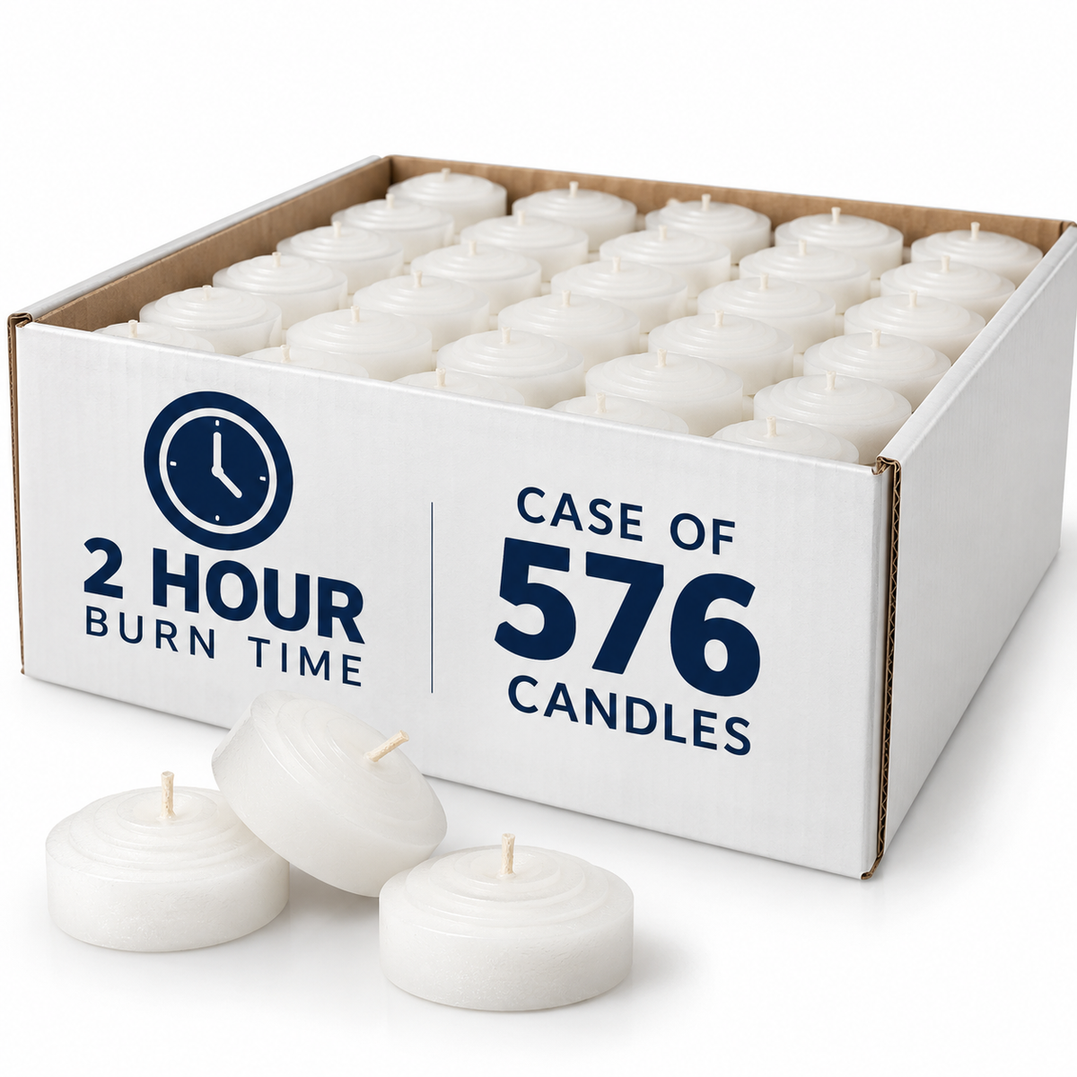 Dadant 2-Hour White Votive Candles – Straight-Side – Case of 576