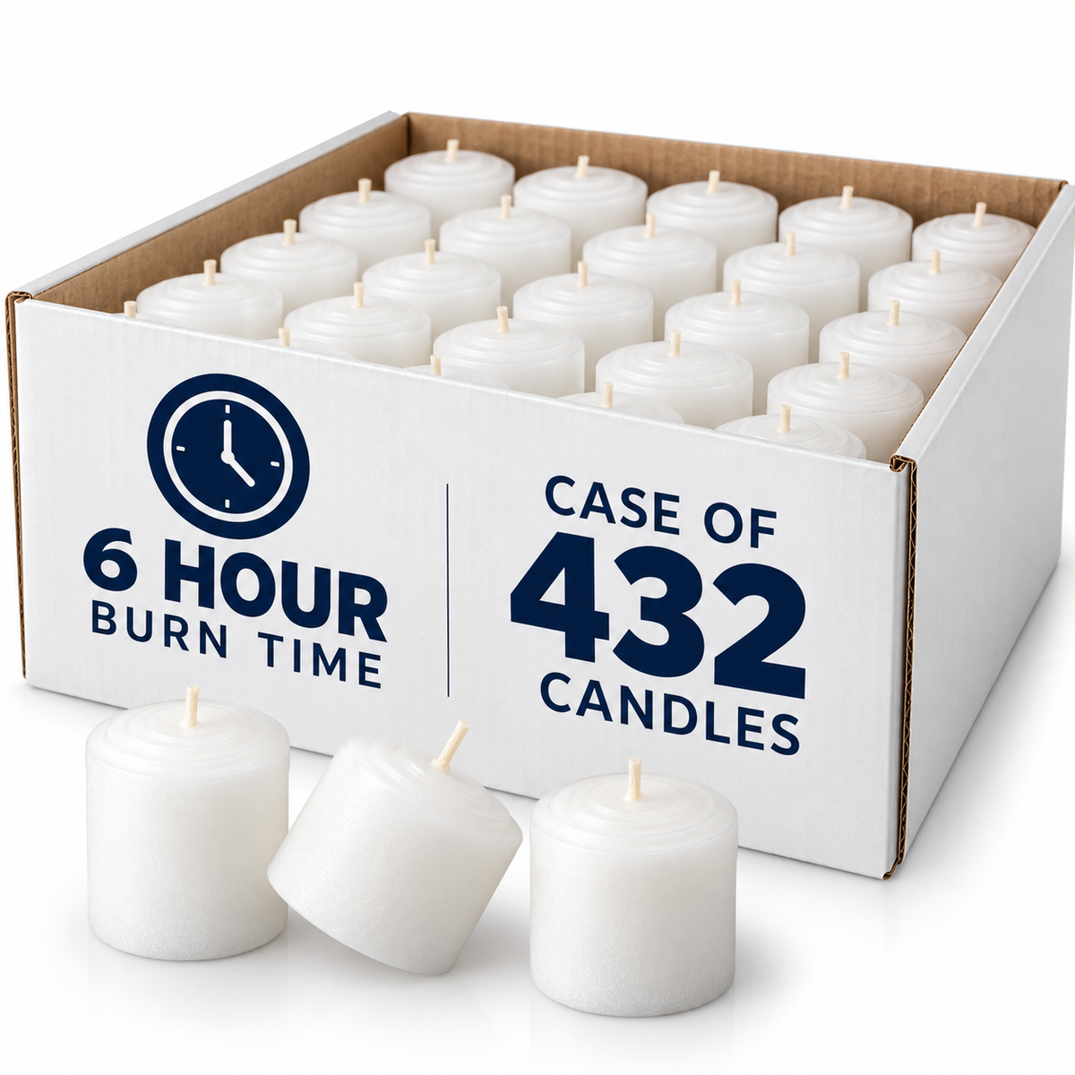 Dadant 6-Hour White Votive Candles – Straight-Side – Case of 432